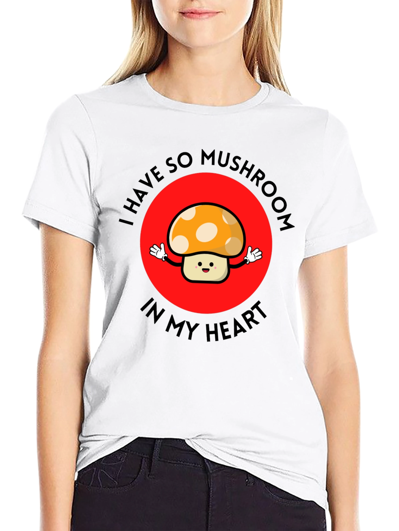 Mushroom Heart Graphic Tee - Cute & Playful T-Shirt