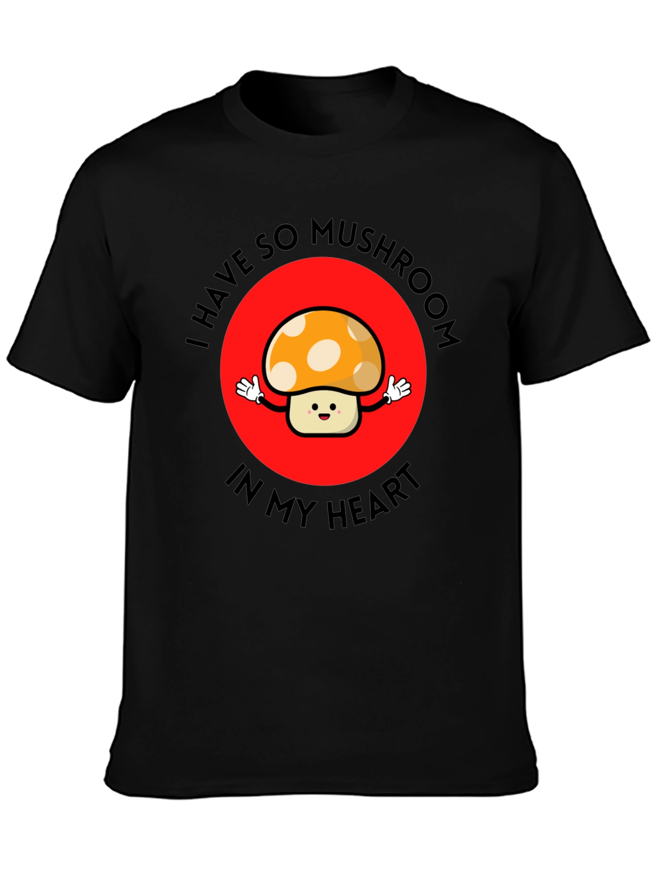 Mushroom Heart Graphic Tee - Cute & Playful T-Shirt