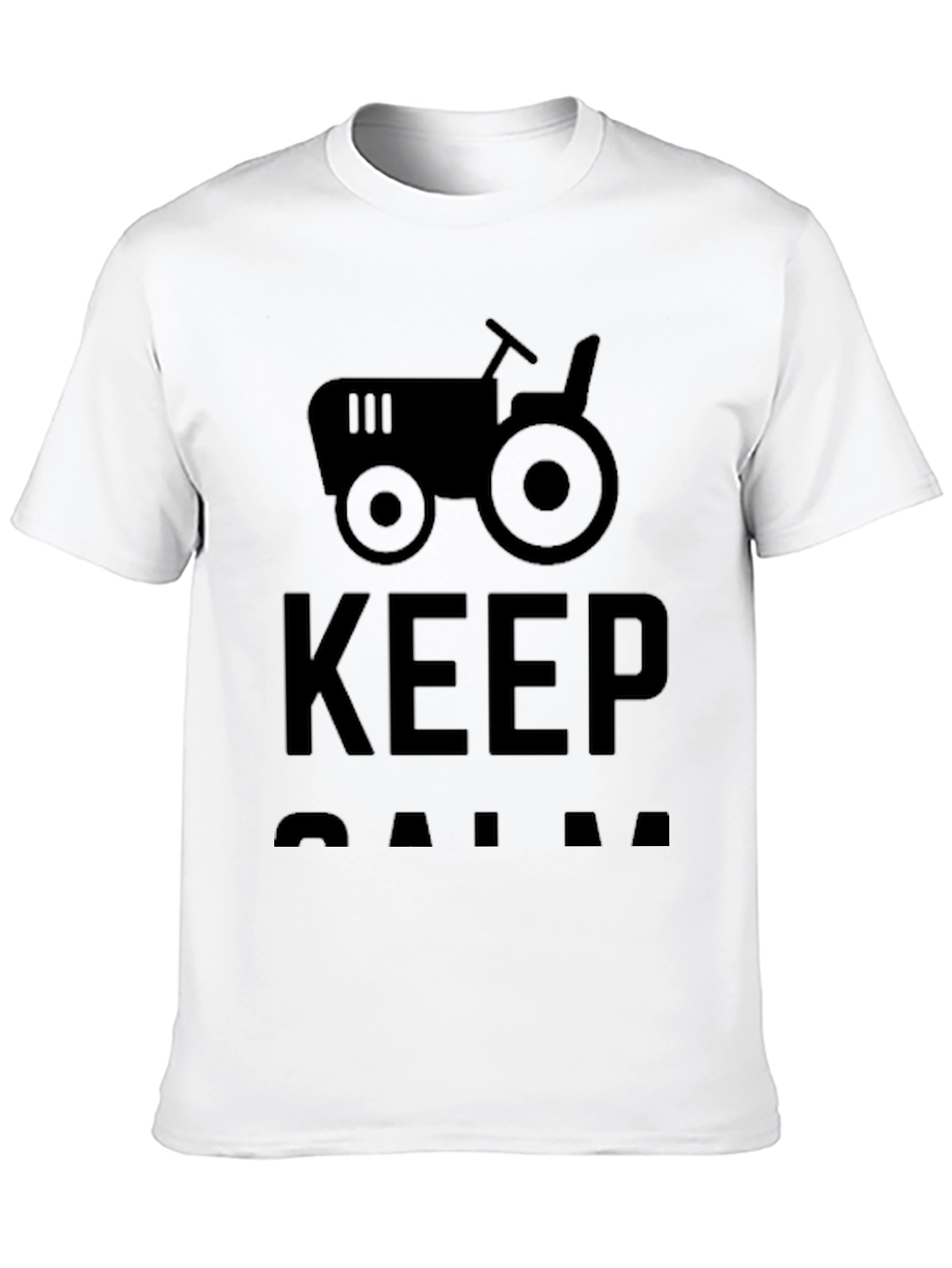 Keep Calm Tractor T-Shirt - Black