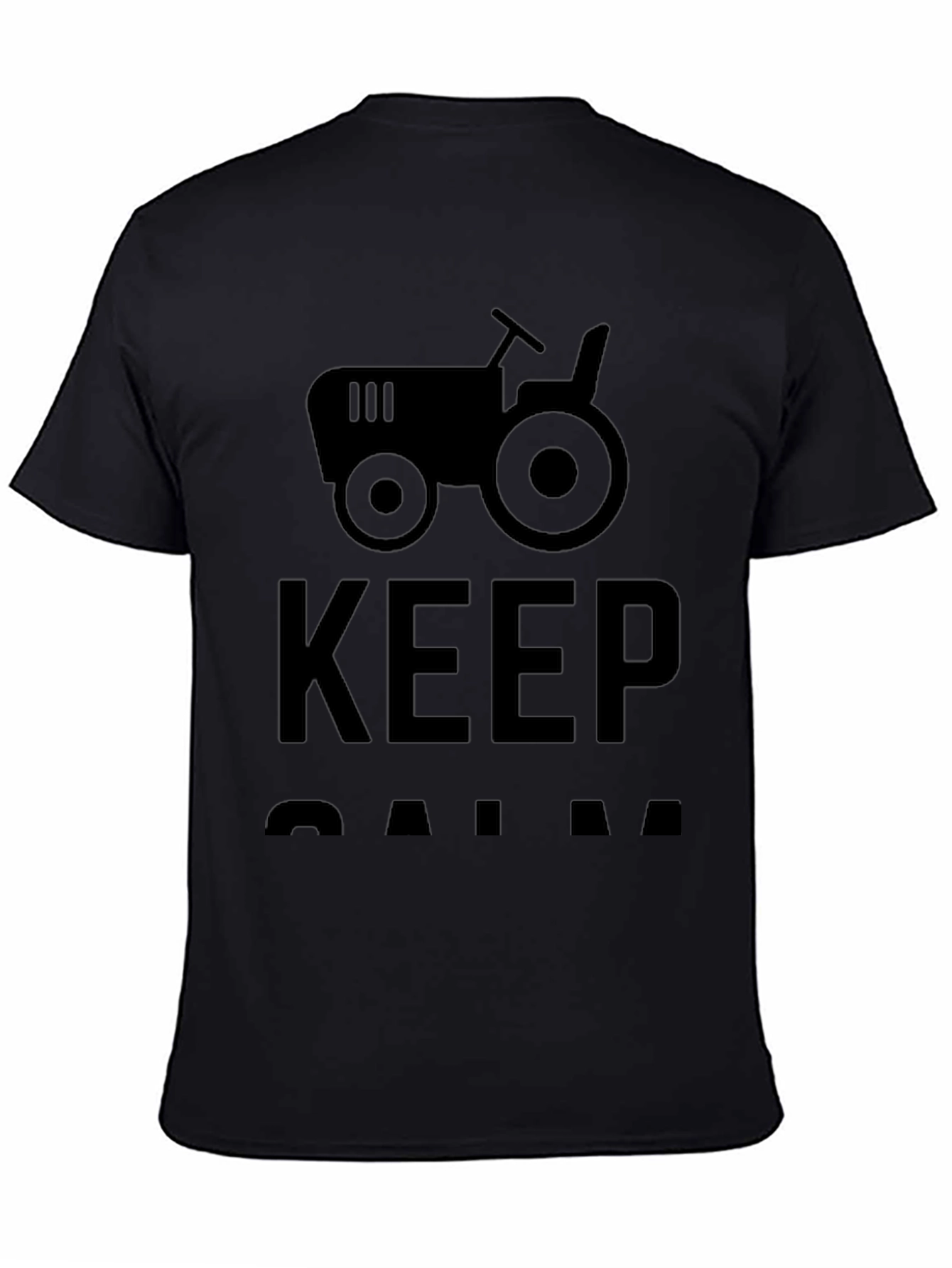 Keep Calm Tractor T-Shirt - Black