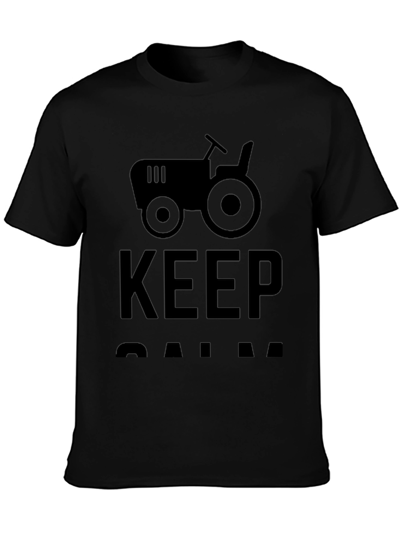 Keep Calm Tractor T-Shirt - Black