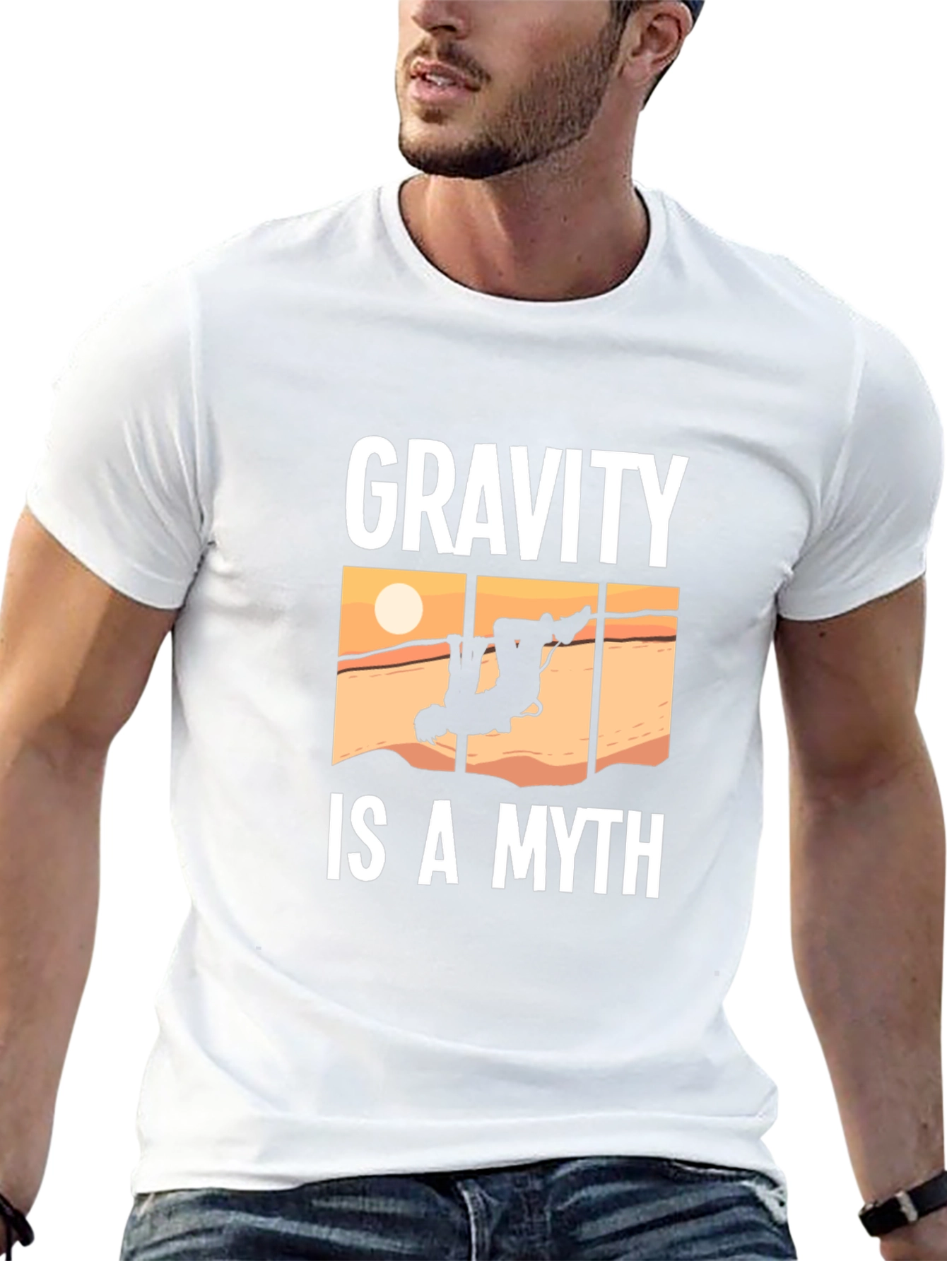 Gravity Is A Myth Funny Climbing T-Shirt