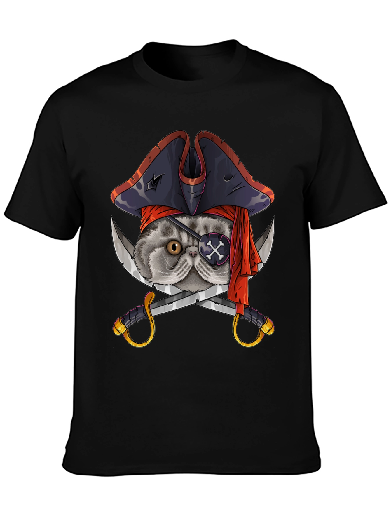 Pirate Cat T-Shirt - Novelty Graphic Tee