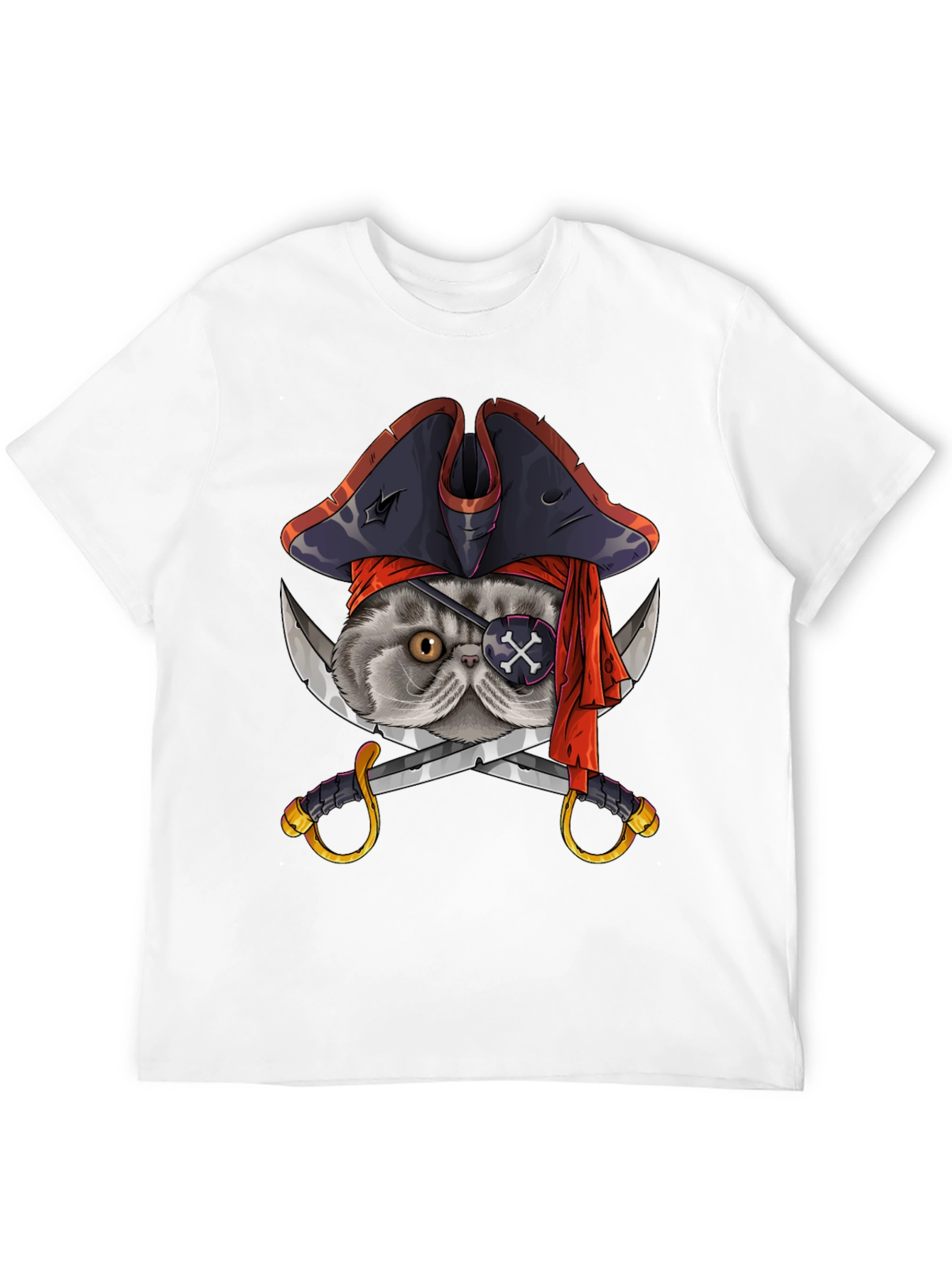 Pirate Cat T-Shirt - Novelty Graphic Tee