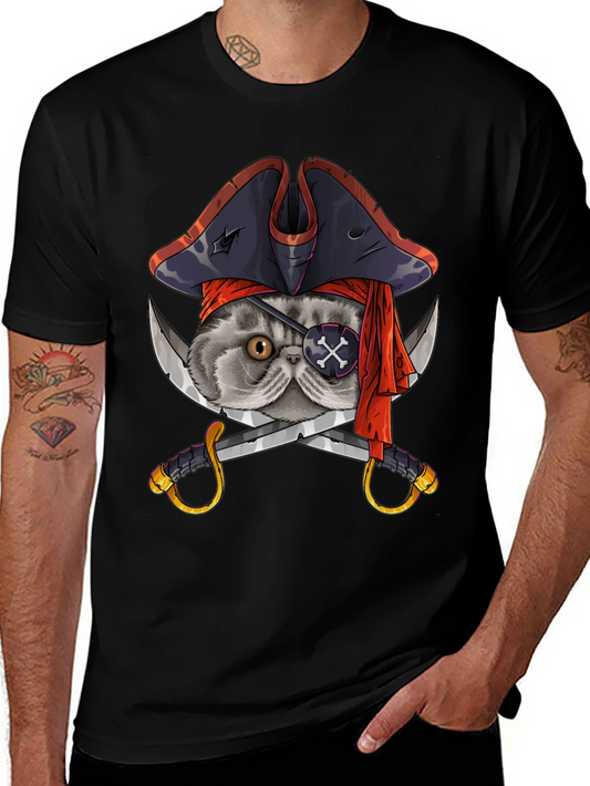 Pirate Cat T-Shirt - Novelty Graphic Tee