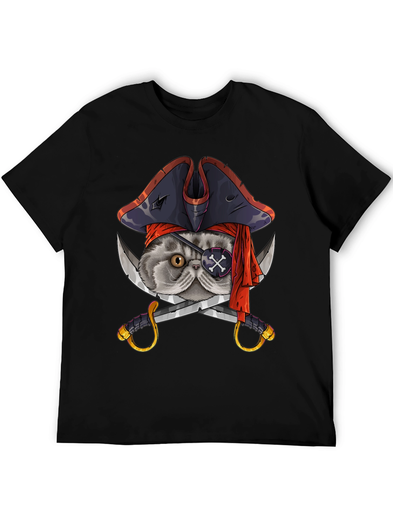 Pirate Cat T-Shirt - Novelty Graphic Tee
