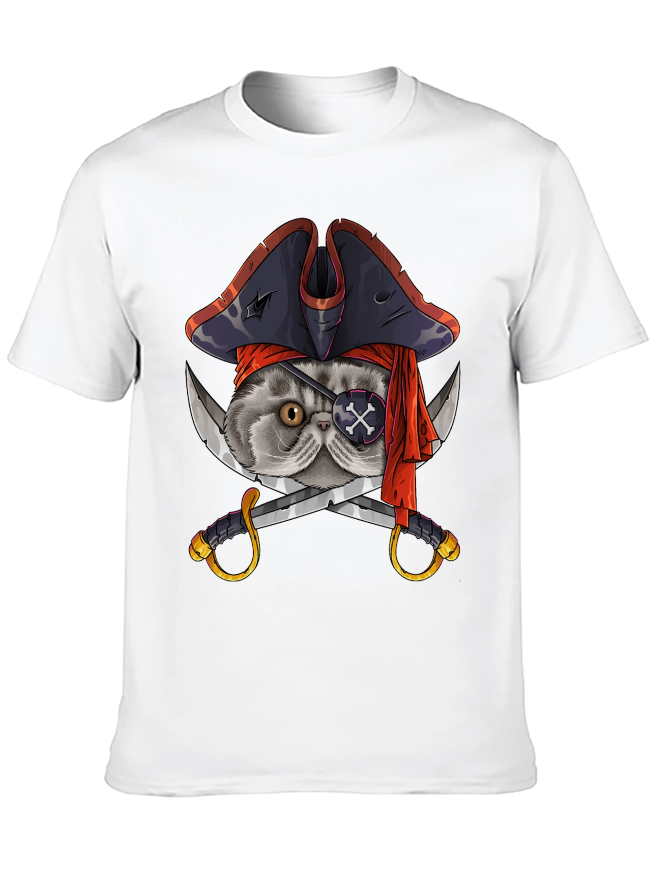 Pirate Cat T-Shirt - Novelty Graphic Tee