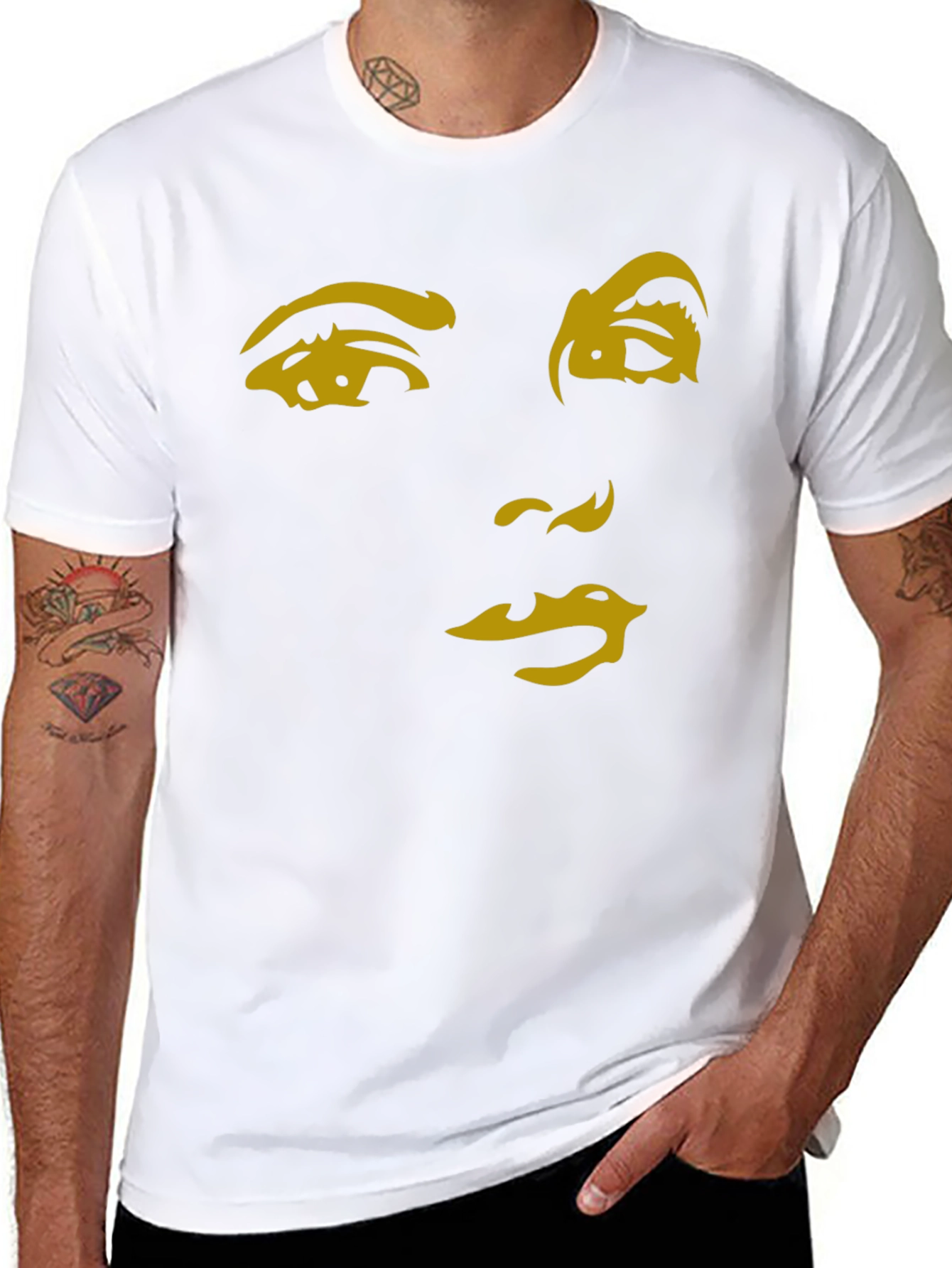 Abstract Face Graphic T-Shirt - Stylish and Unique