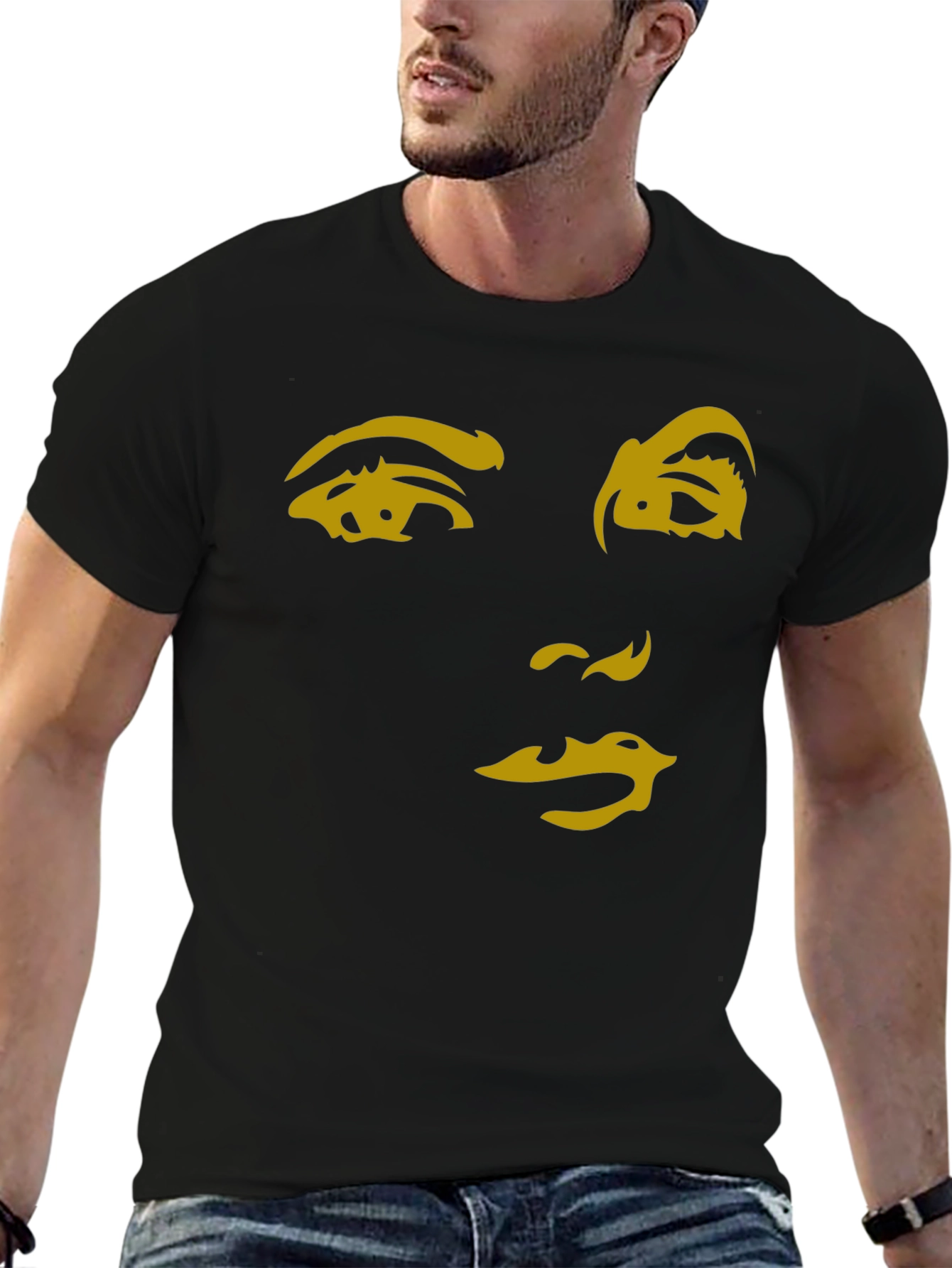 Abstract Face Graphic T-Shirt - Stylish and Unique