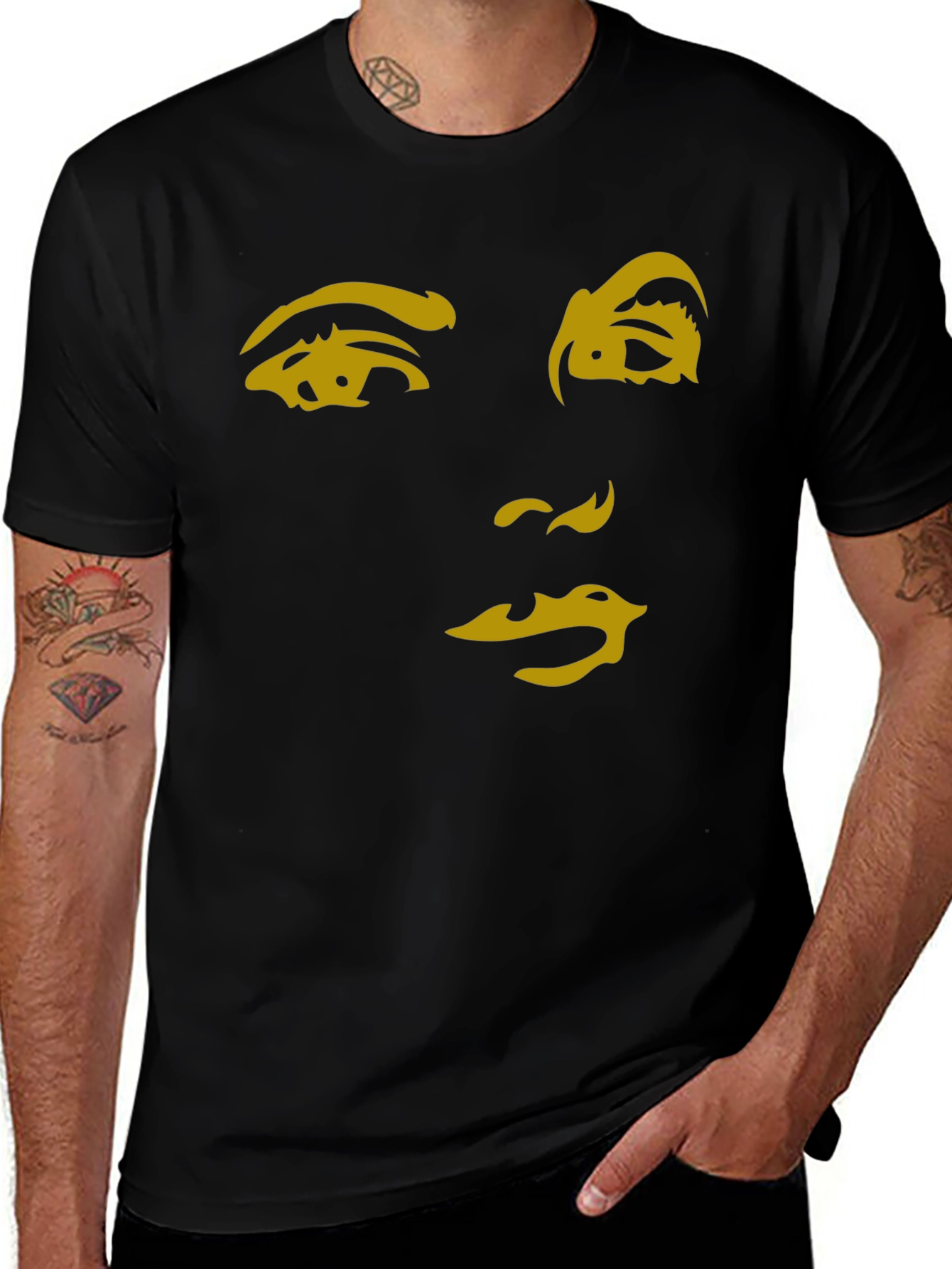 Abstract Face Graphic T-Shirt - Stylish and Unique