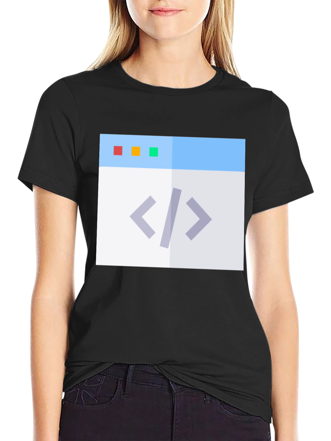 Coding Window Graphic Tee - Black Programmer T-Shirt