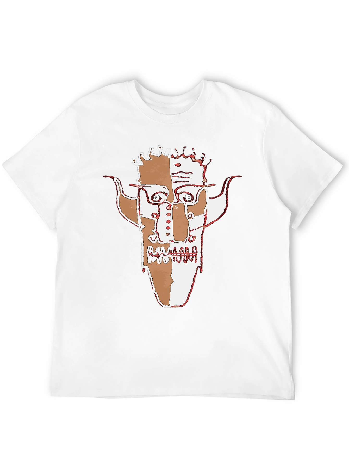 Abstract Face Graphic Black T-Shirt