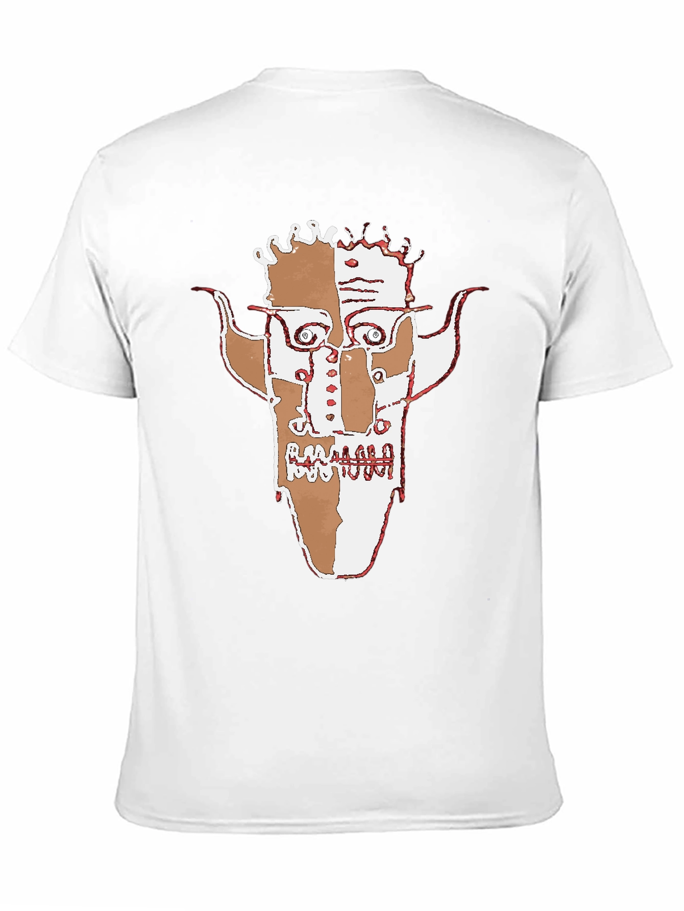 Abstract Face Graphic Black T-Shirt