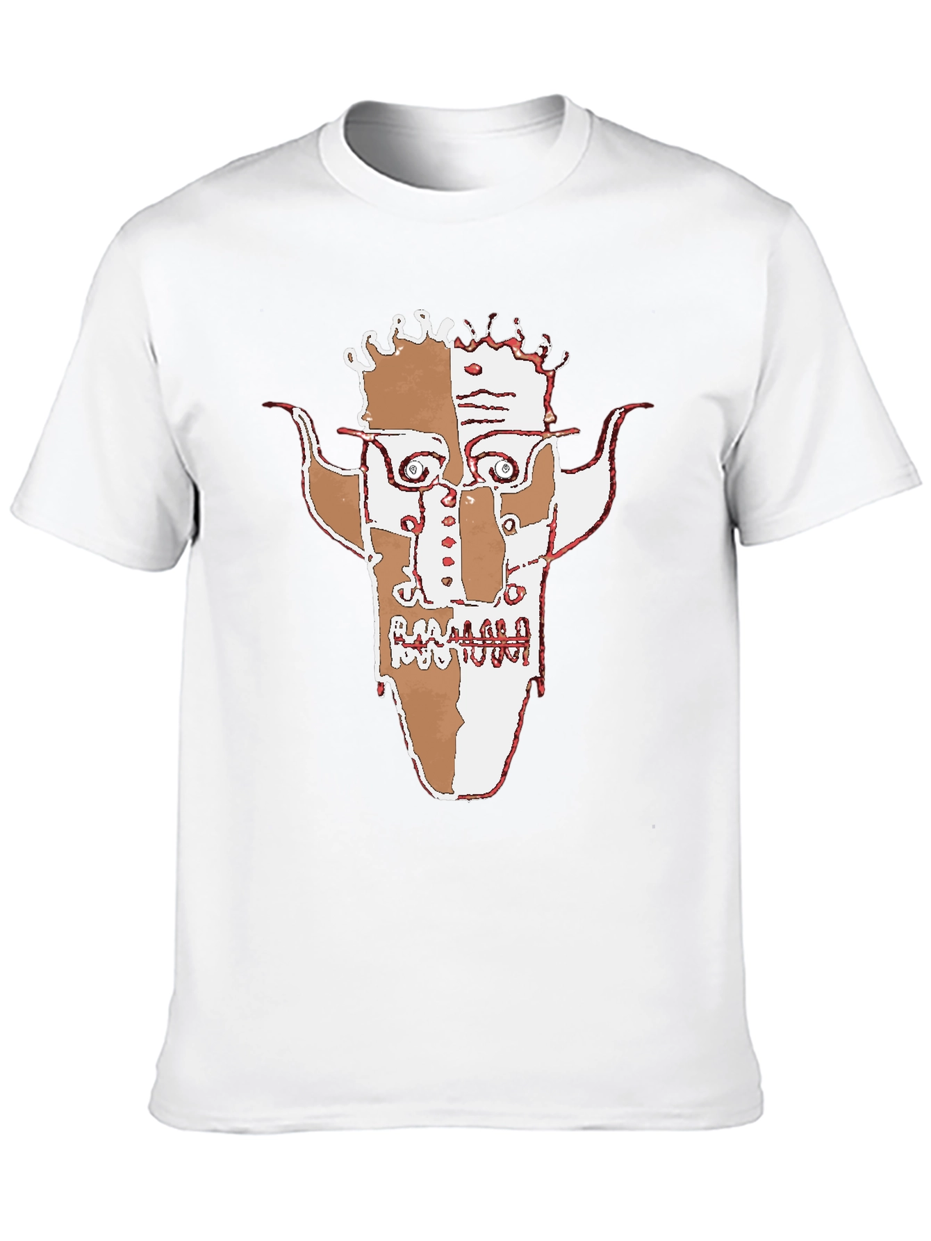 Abstract Face Graphic Black T-Shirt
