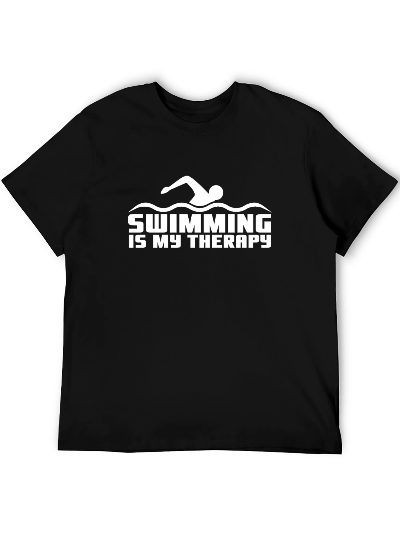 Swimming is My Therapy Black Graphic Tee