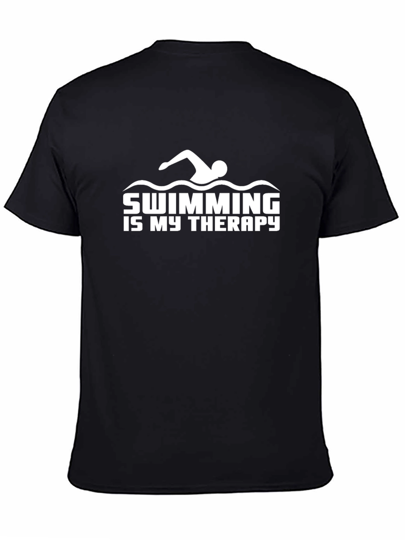 Swimming is My Therapy Black Graphic Tee