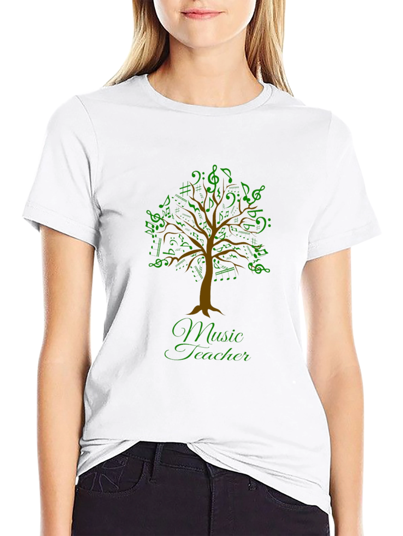 Music Teacher T-Shirt - Musical Tree Design