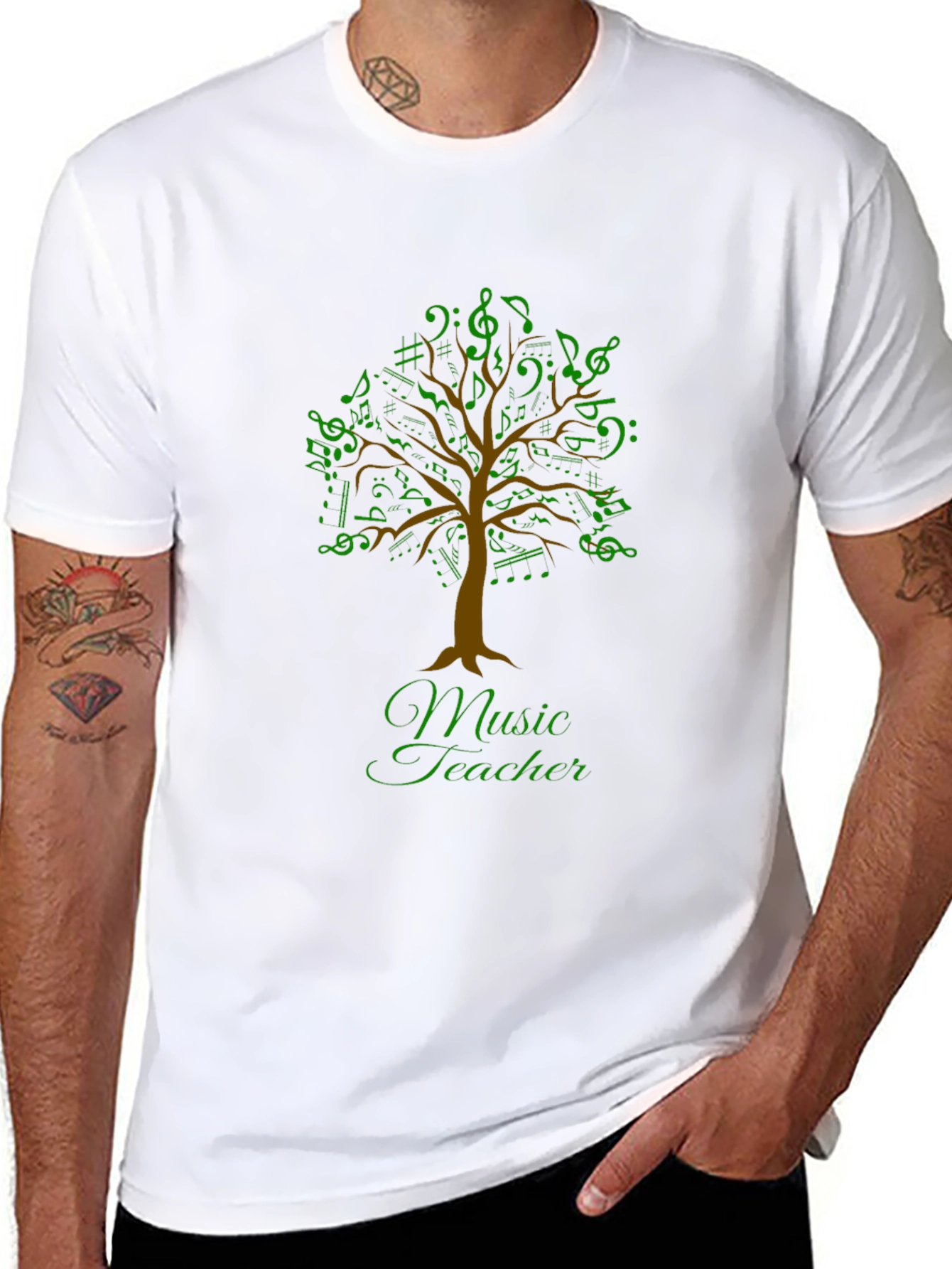 Music Teacher T-Shirt - Musical Tree Design