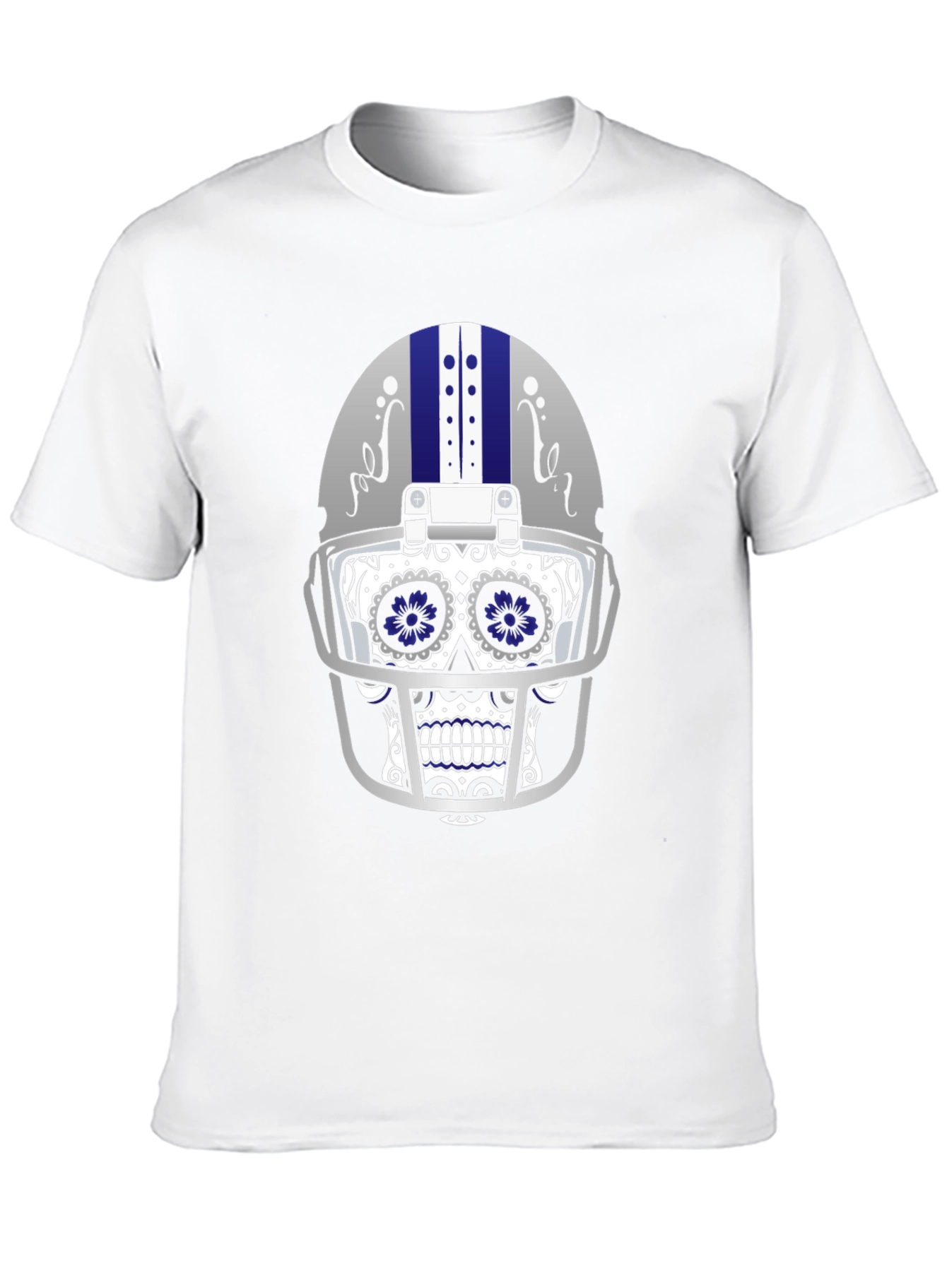 Sugar Skull Football Helmet Graphic T-Shirt