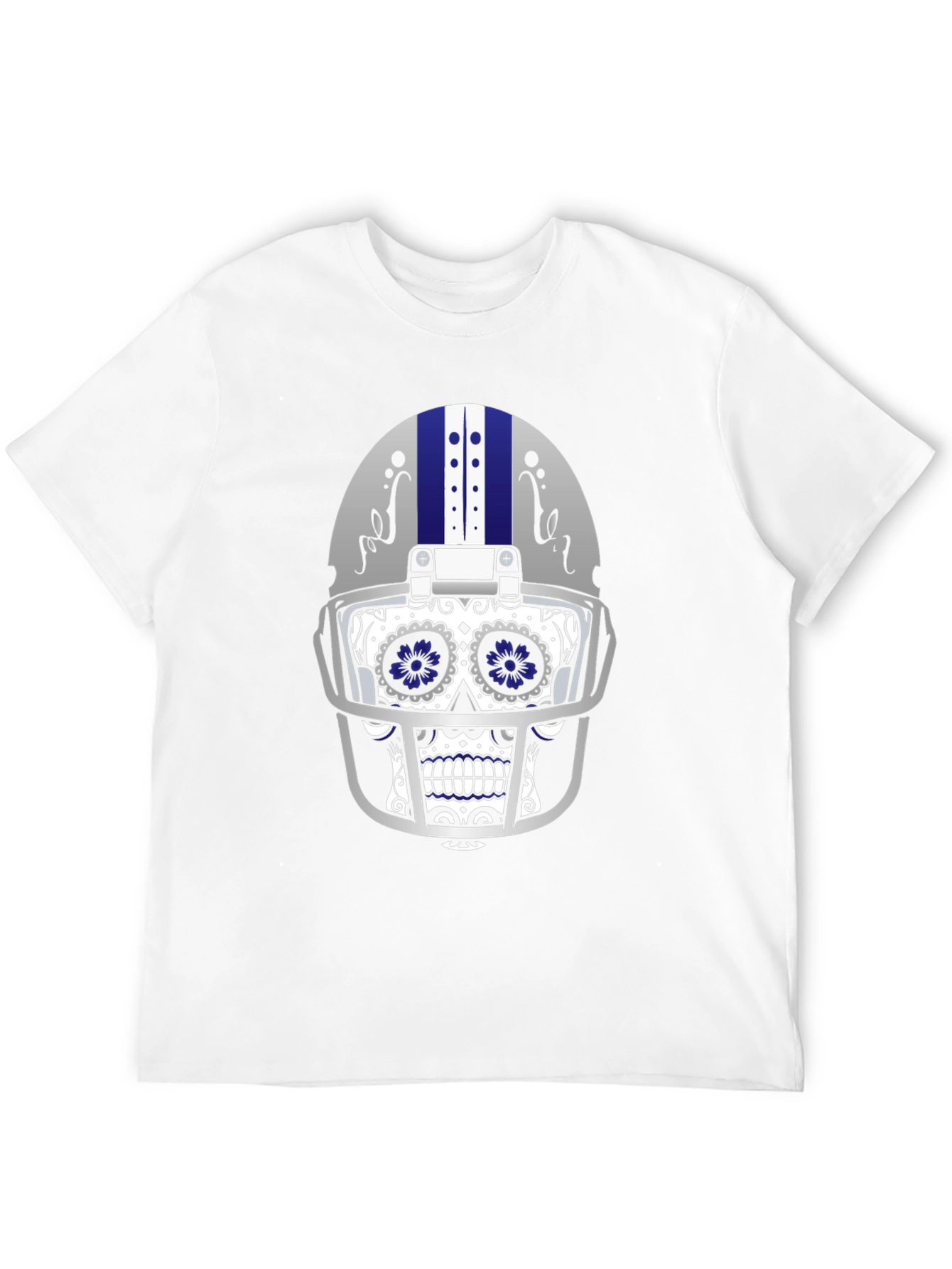 Sugar Skull Football Helmet Graphic T-Shirt