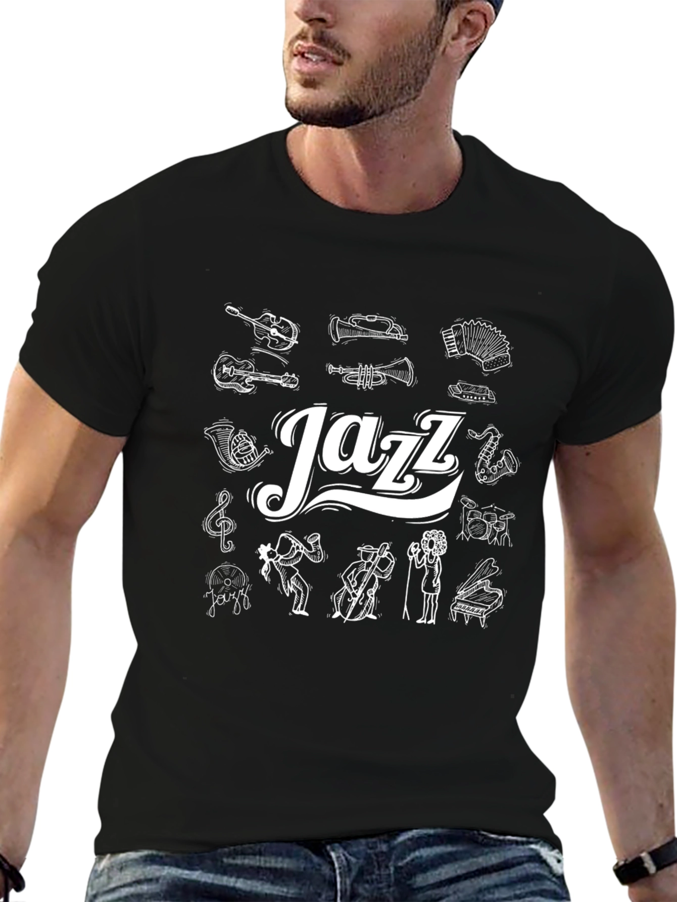 Jazz Music T-Shirt - Musical Instruments Design
