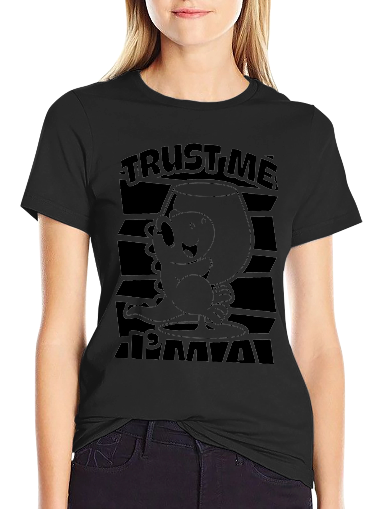 Trust Me Im a Dino Black Graphic T-Shirt