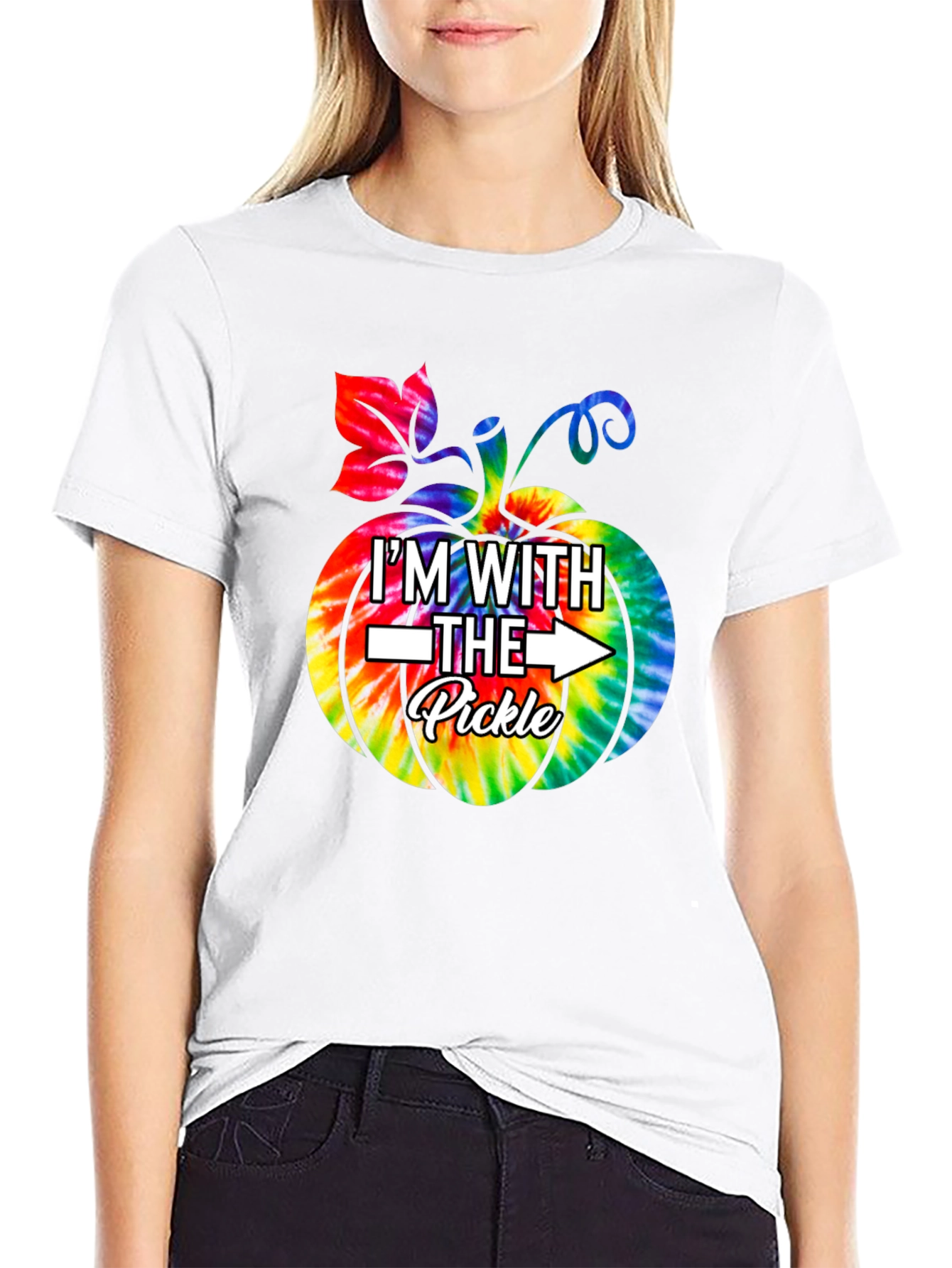 Im With The Pickle Tie Dye Pumpkin T-Shirt