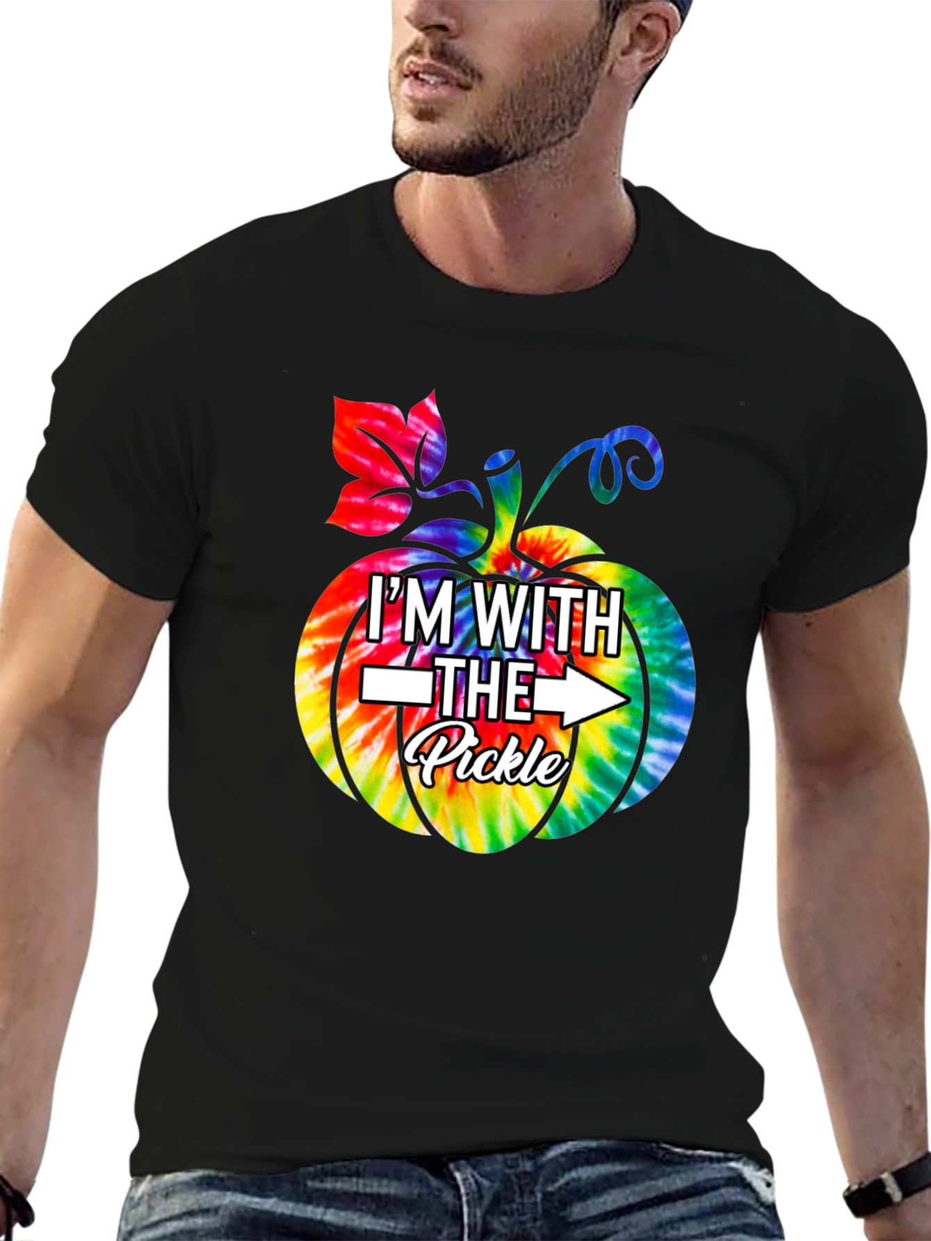 Im With The Pickle Tie Dye Pumpkin T-Shirt