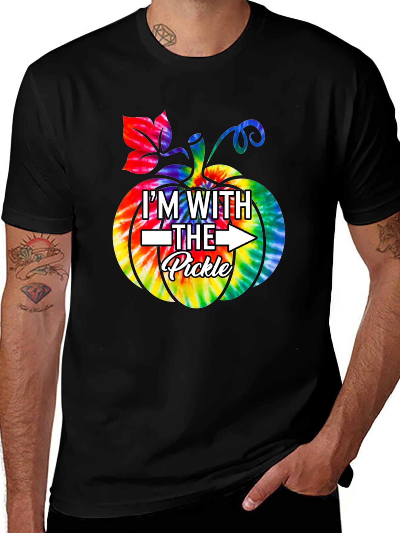 Im With The Pickle Tie Dye Pumpkin T-Shirt