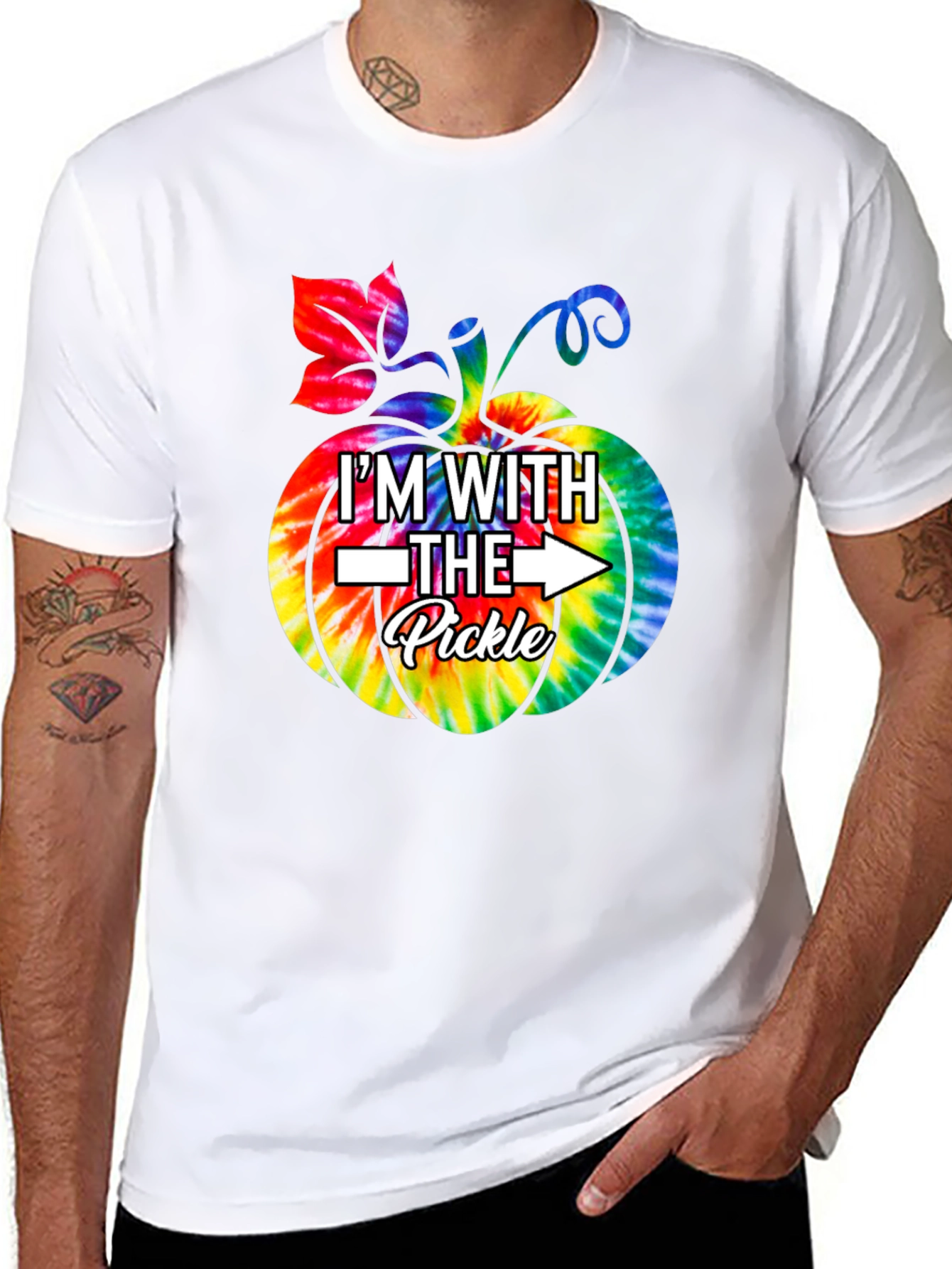 Im With The Pickle Tie Dye Pumpkin T-Shirt