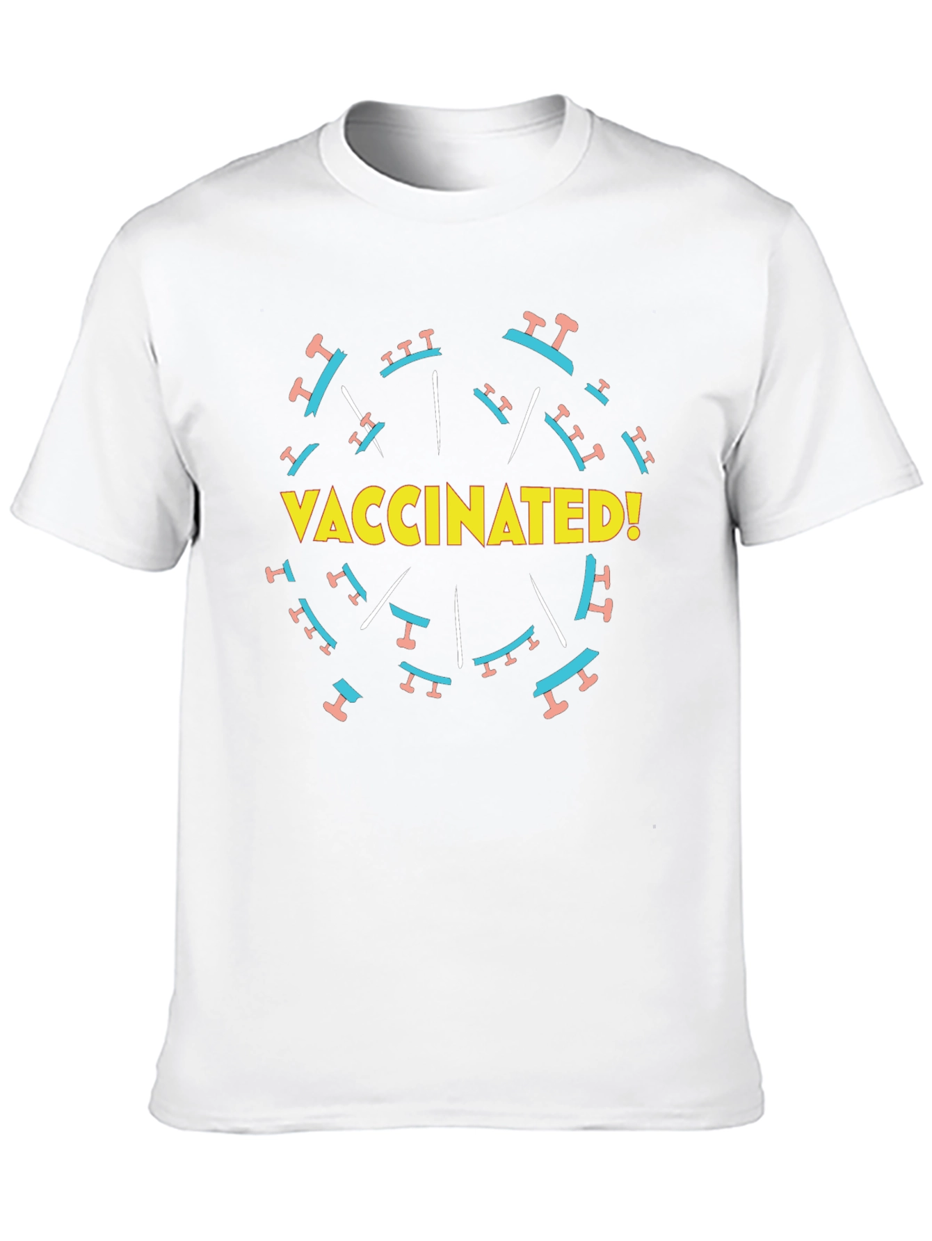 Vaccinated! Graphic Tee - Black Crew Neck T-Shirt