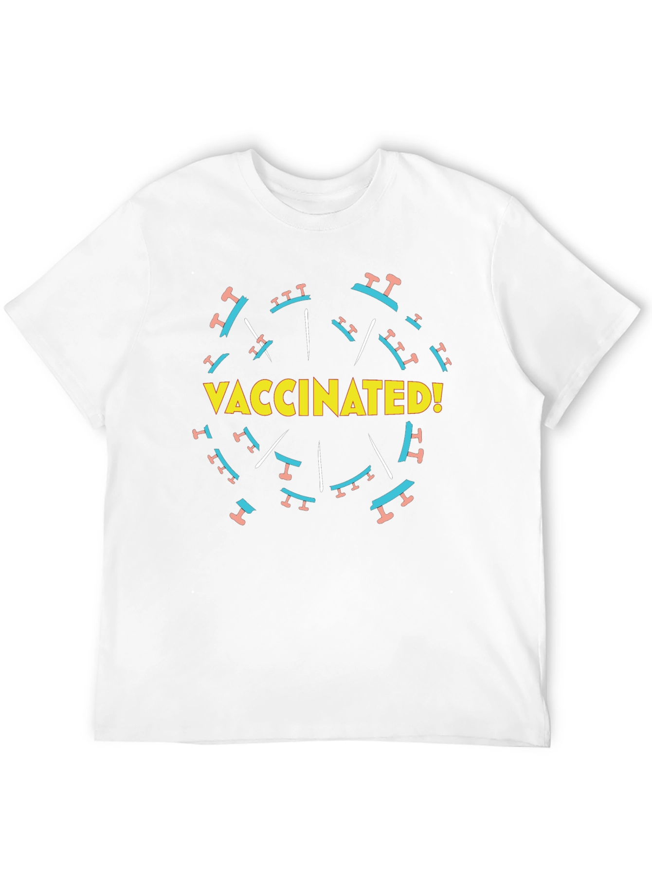 Vaccinated! Graphic Tee - Black Crew Neck T-Shirt