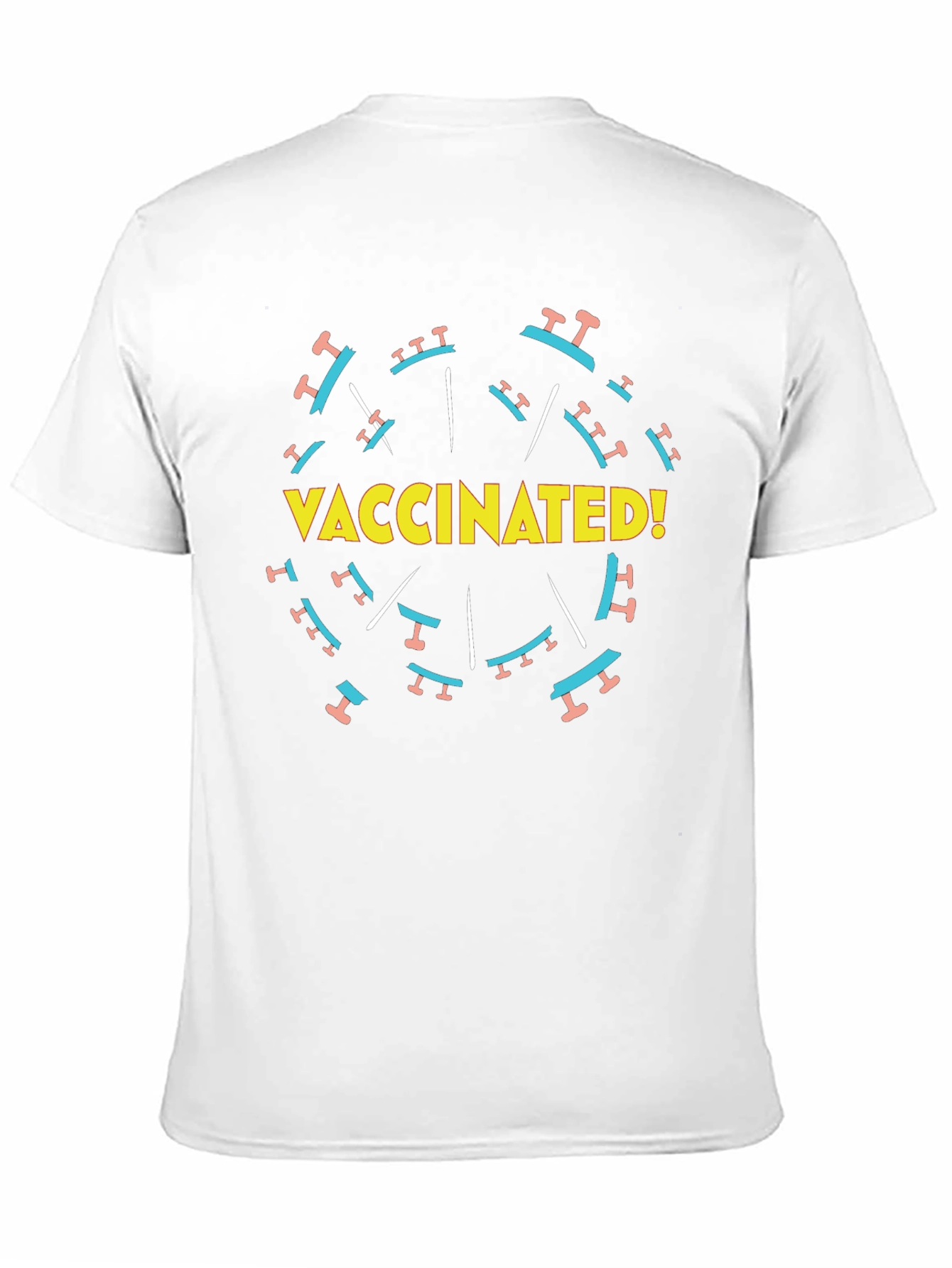 Vaccinated! Graphic Tee - Black Crew Neck T-Shirt