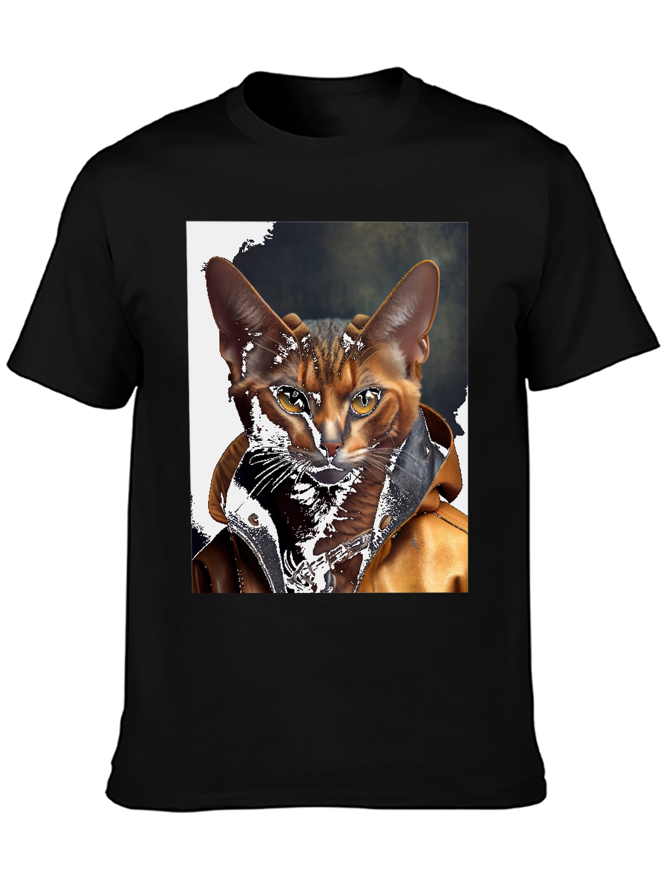 Cool Cat Biker T-Shirt - Rocker Style