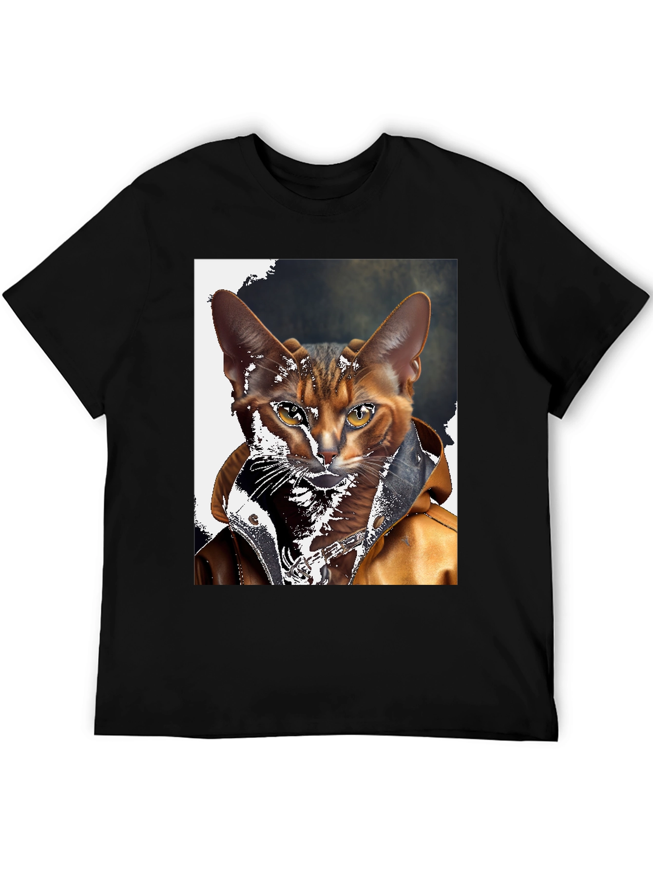 Cool Cat Biker T-Shirt - Rocker Style