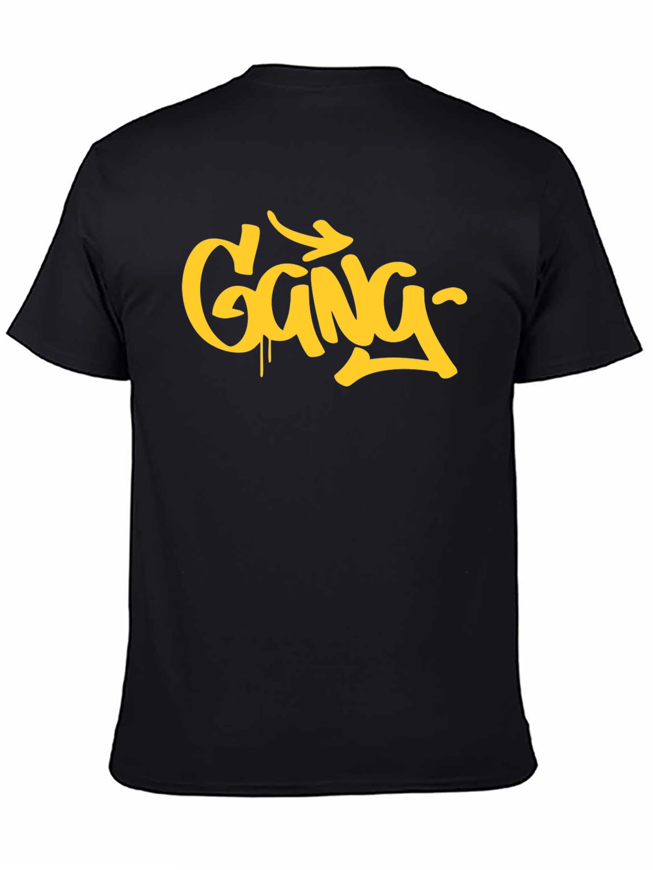 Urban Style Gang Graphic Print Black T-Shirt