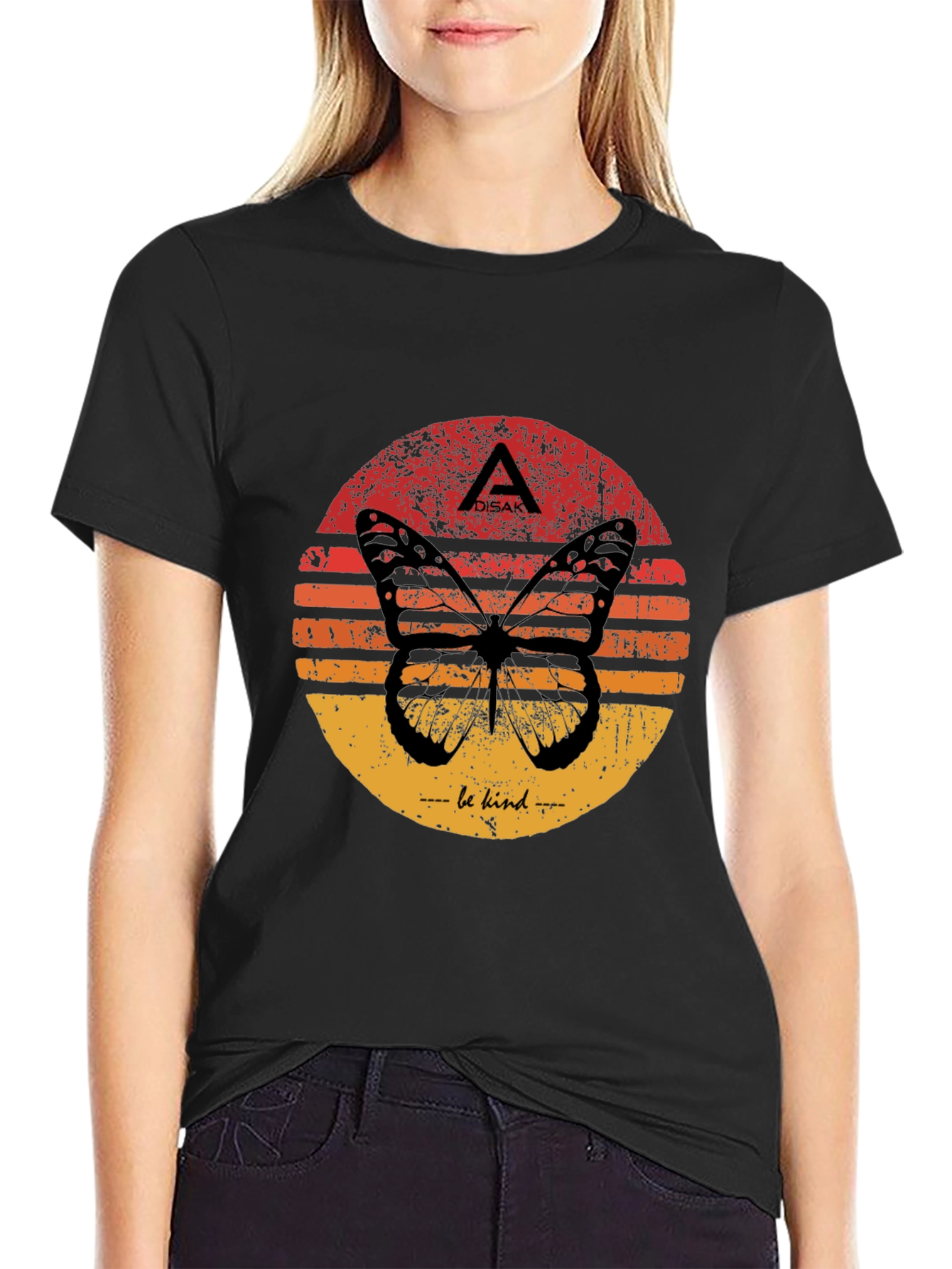 Butterfly Sunset Graphic Tee - Be Kind T-Shirt