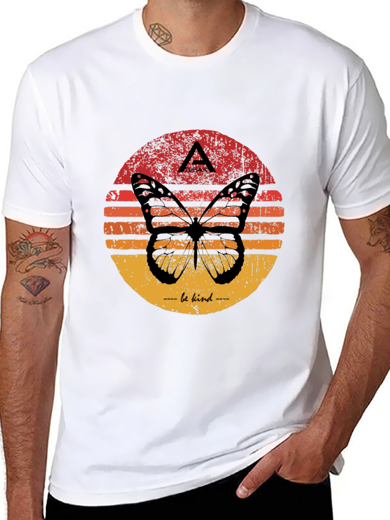 Butterfly Sunset Graphic Tee - Be Kind T-Shirt