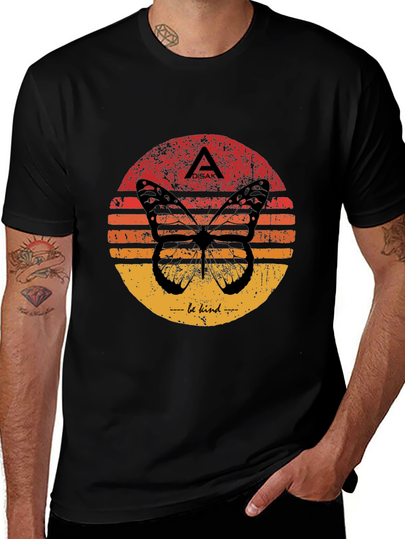 Butterfly Sunset Graphic Tee - Be Kind T-Shirt