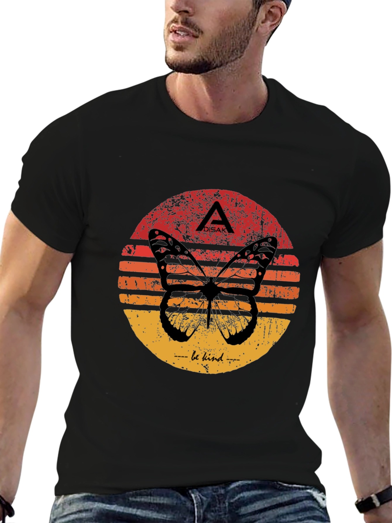 Butterfly Sunset Graphic Tee - Be Kind T-Shirt