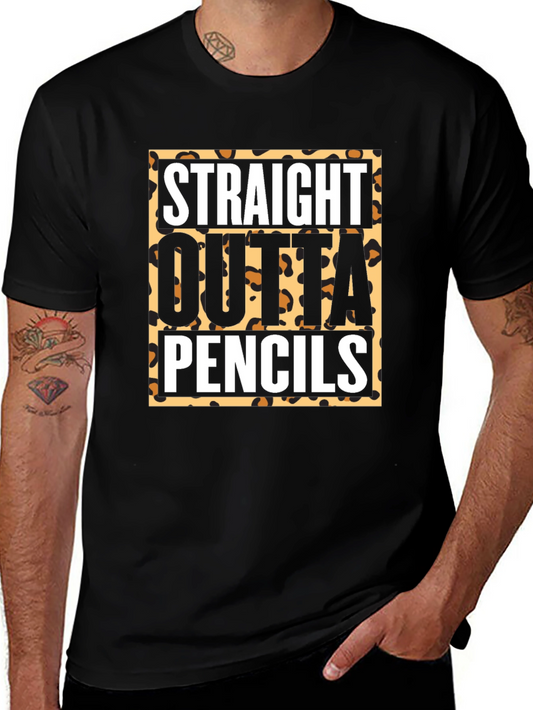 Straight Outta Pencils T-Shirt - Leopard Print
