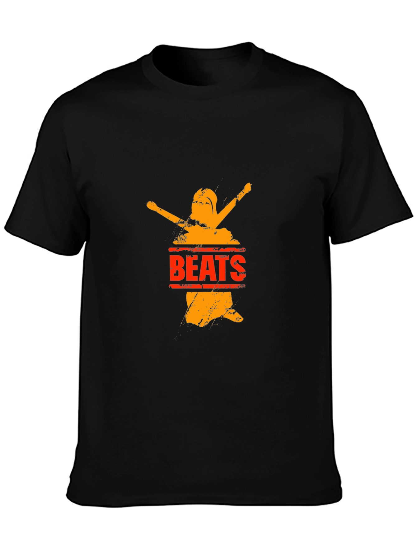 Black Graphic T-Shirt - Beats Design