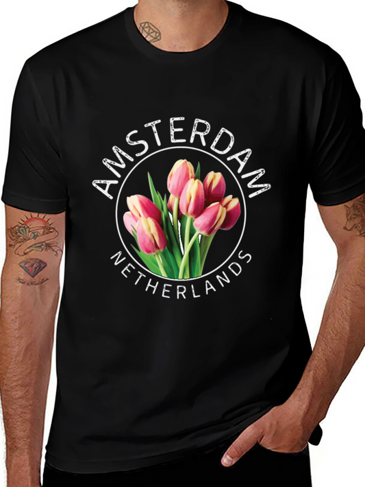 Amsterdam Netherlands Tulip Graphic T-Shirt