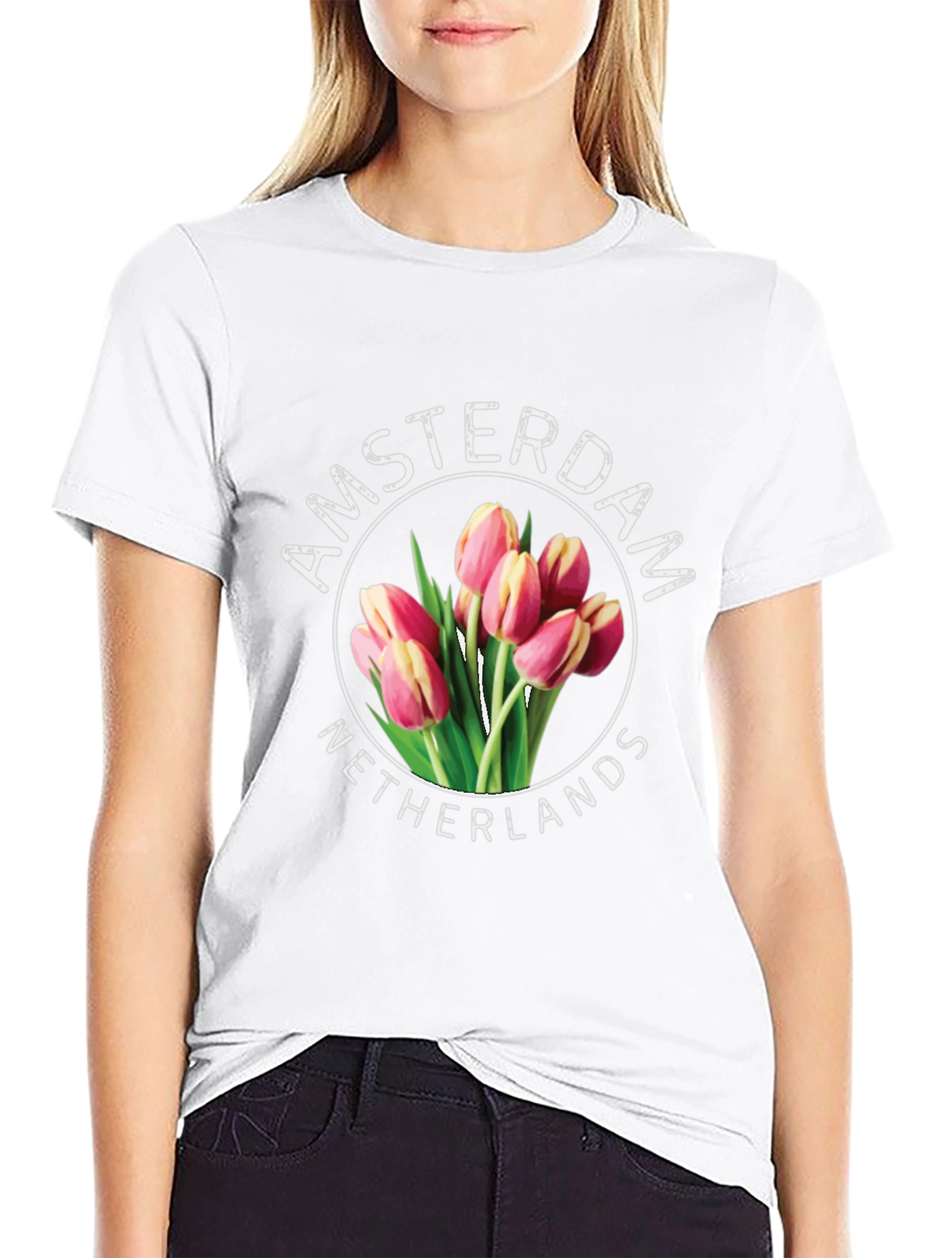 Amsterdam Netherlands Tulip Graphic T-Shirt