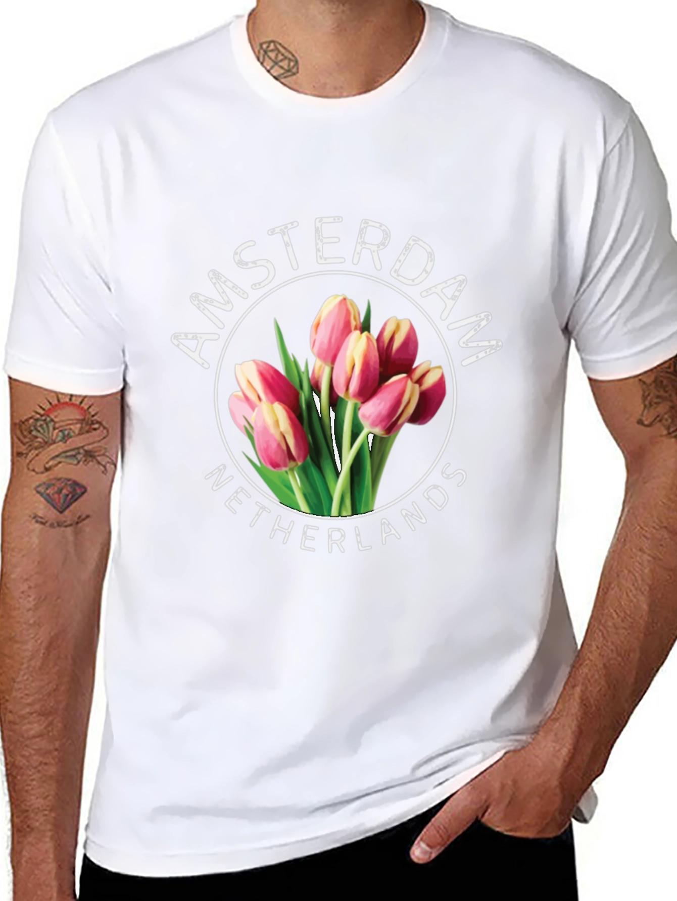 Amsterdam Netherlands Tulip Graphic T-Shirt