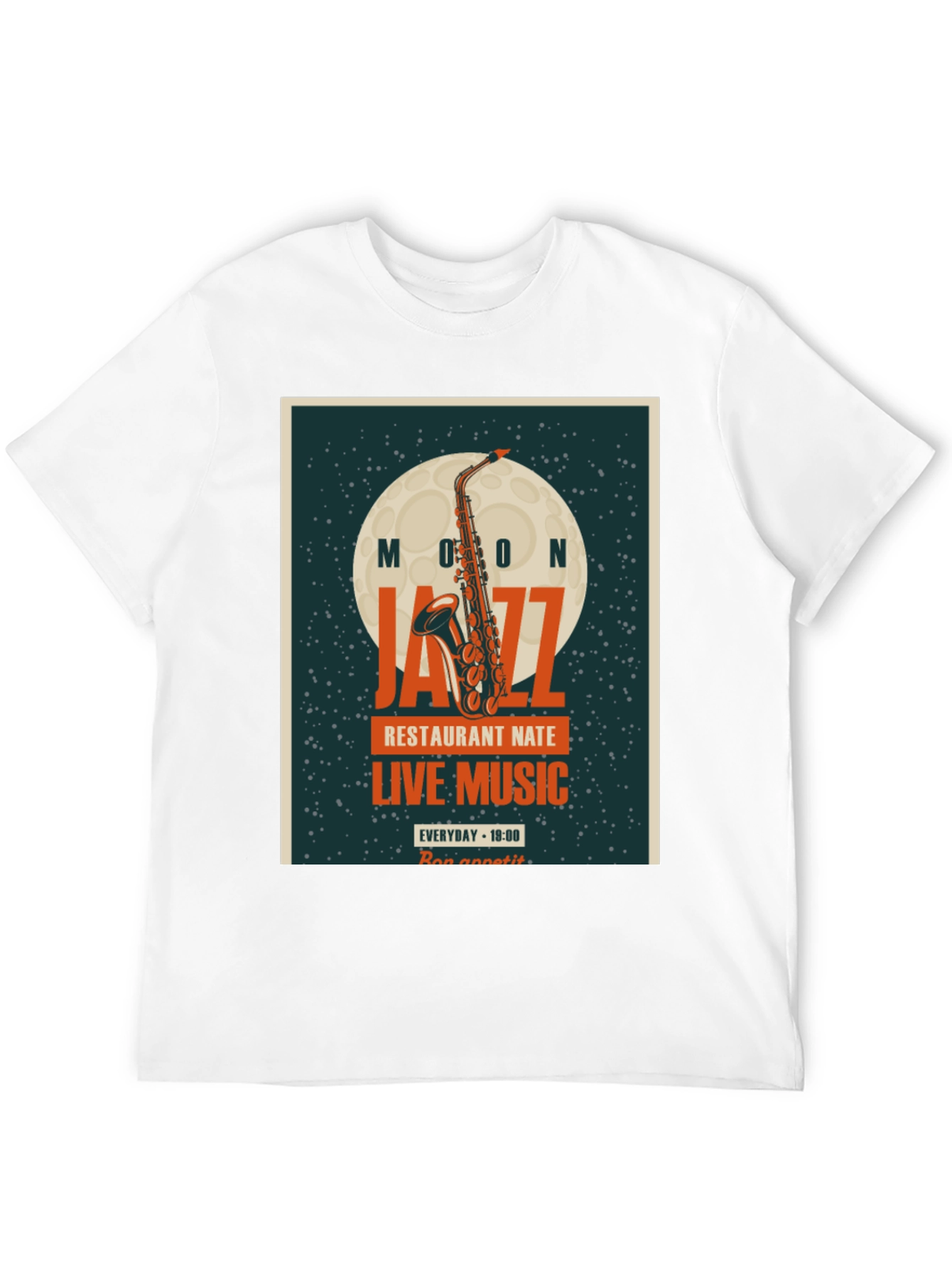 Moon Jazz Saxophone Graphic T-Shirt