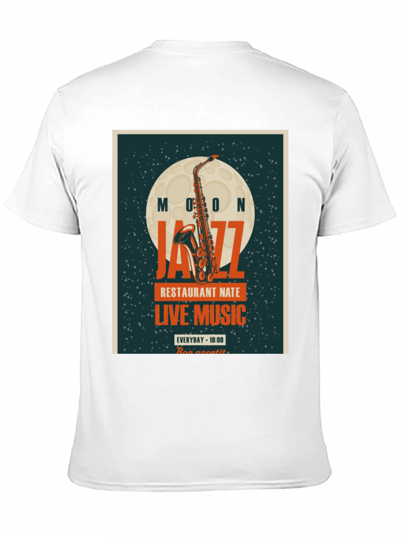 Moon Jazz Saxophone Graphic T-Shirt