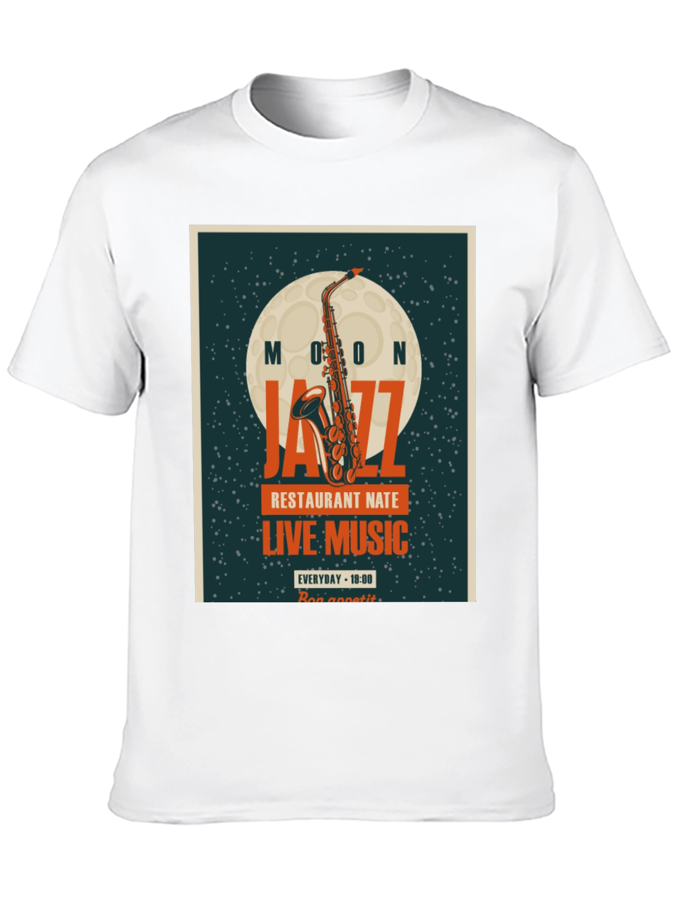 Moon Jazz Saxophone Graphic T-Shirt