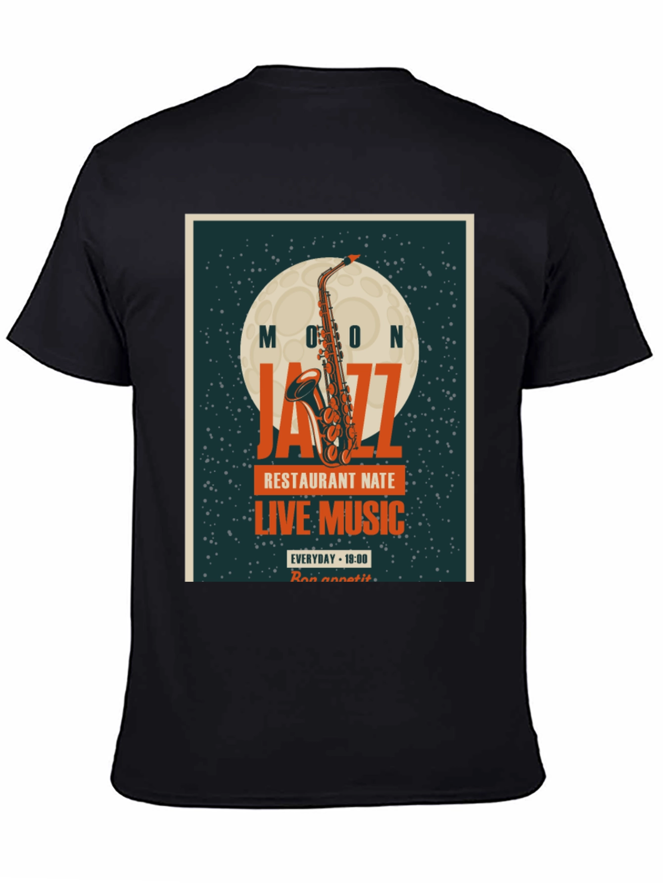 Moon Jazz Saxophone Graphic T-Shirt