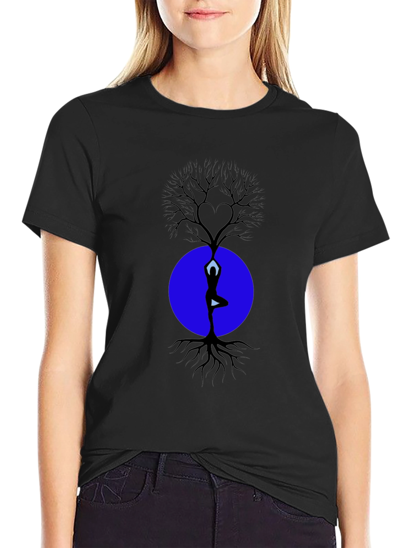 Yoga Tree Silhouette Graphic Tee